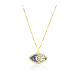 Collier en Argent Sterling Plaqué Or Jaune Zircon... | Pendentif juif