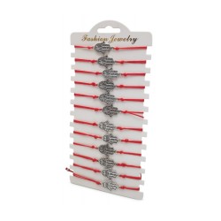 Good Luck Red Cord Bracelet with Silver Hamsa Hand... | Bracelet Packs