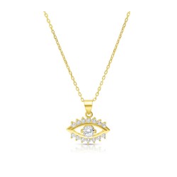 Yellow Gold Plated Sterling Silver Necklace Zircon... | Jewish Pendant