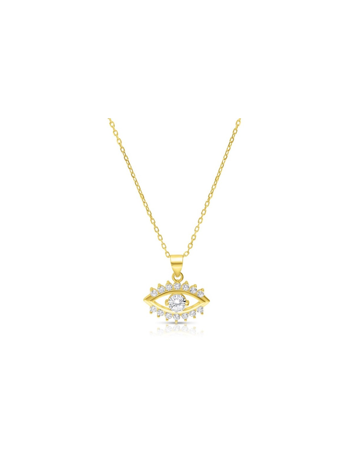 Yellow Gold Plated Sterling Silver Necklace Zircon... | Jewish Pendant