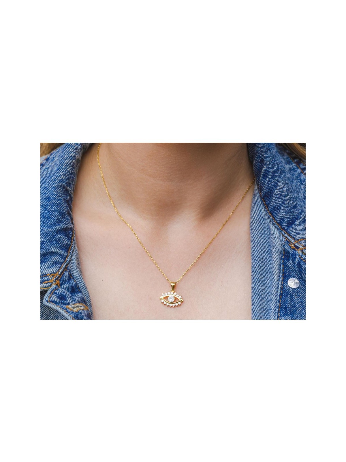 Yellow Gold Plated Sterling Silver Necklace Zircon... | Jewish Pendant