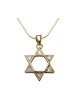 Rhodium Pendant Necklace Gold Star of Dav... | Jewish Gift from Israel