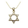 Rhodium Pendant Necklace Gold Star of Dav... | Jewish Gift from Israel