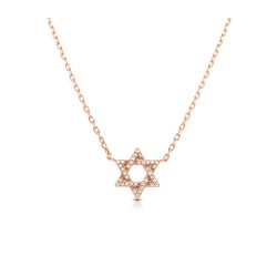 Collier en argent sterling plaqué or rose... | Bijoux de mode israéliens