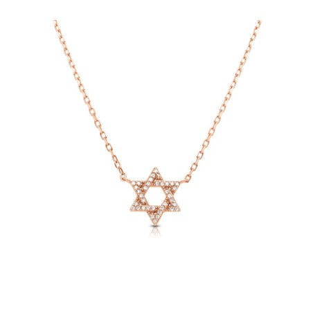 Collier en argent sterling plaqué or rose... | Bijoux de mode israéliens