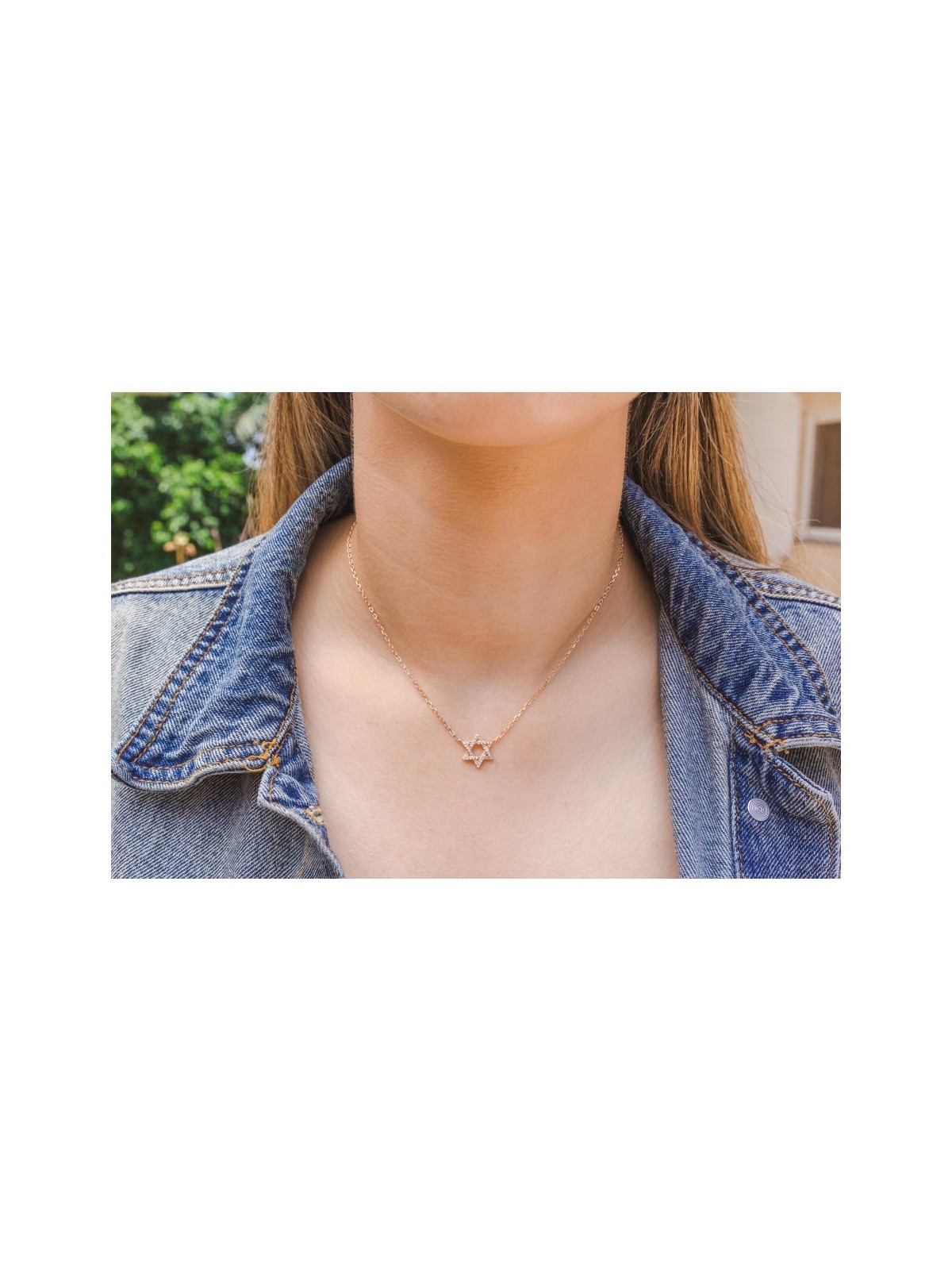 Collier en argent sterling plaqué or rose... | Bijoux de mode israéliens