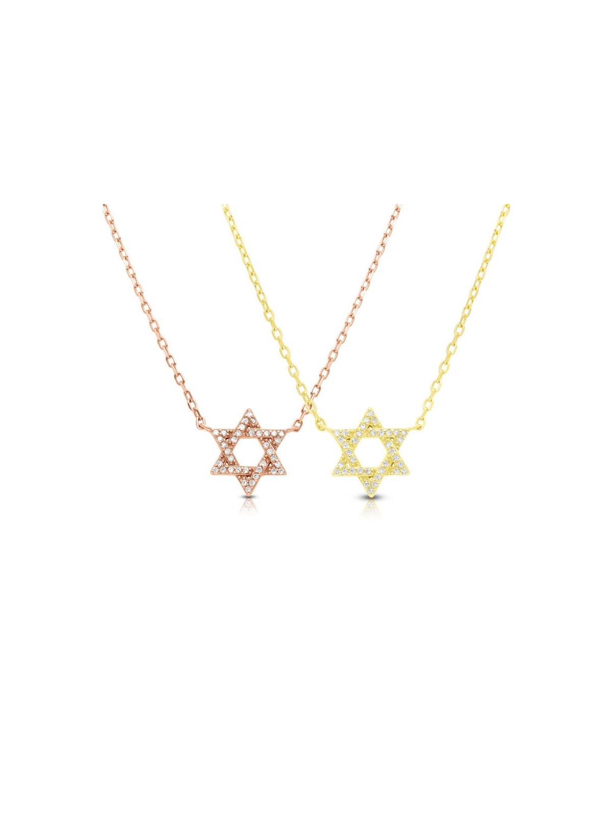 Collier en argent sterling plaqué or rose... | Bijoux de mode israéliens