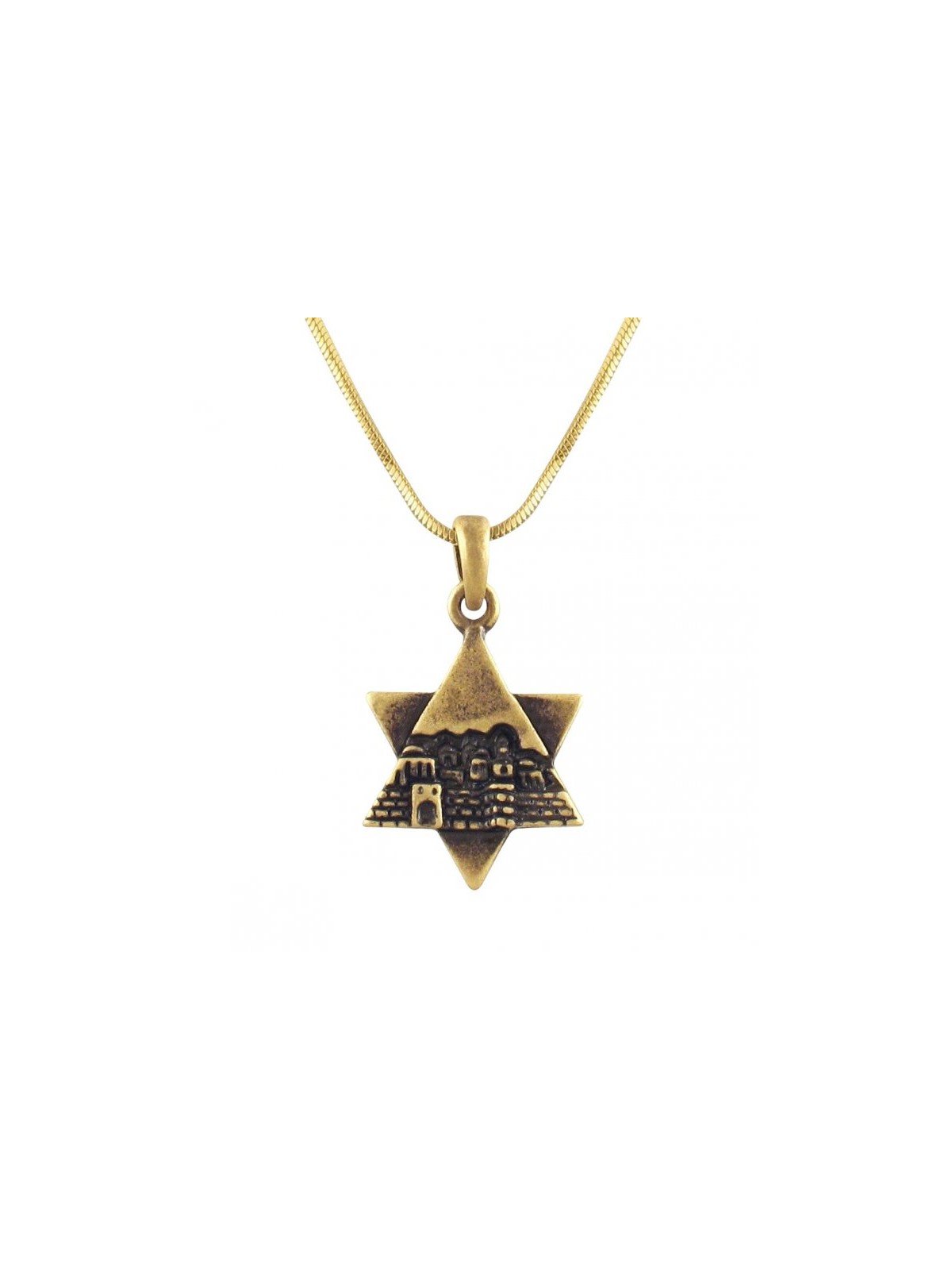 Rhodium Antique Bronze Finish Jerusalem S... | Jewish Gift from Israel