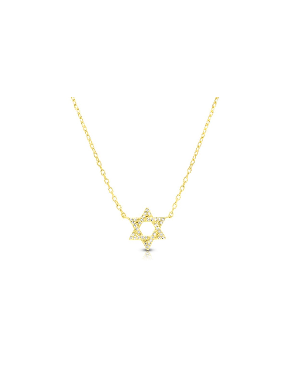 Collier en argent sterling plaqué or jaune... | Bijoux de mode israéliens