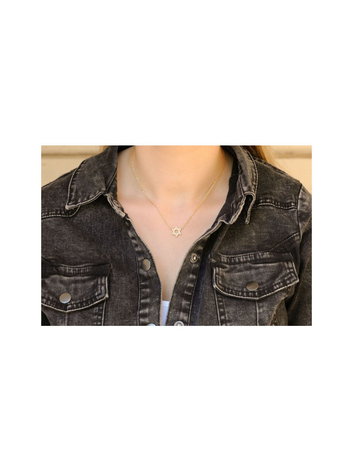 Collier en argent sterling plaqué or jaune... | Bijoux de mode israéliens