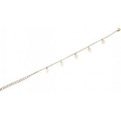 Anklet Gold Rhodium Chain with Gold Hamsas | Judaica Anklets