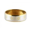 Stainless Steel Two Tone Ring with Small Gold Stars ... | Jewish Rings