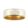 Stainless Steel Two Tone Ring with Small Gold Stars ... | Jewish Rings