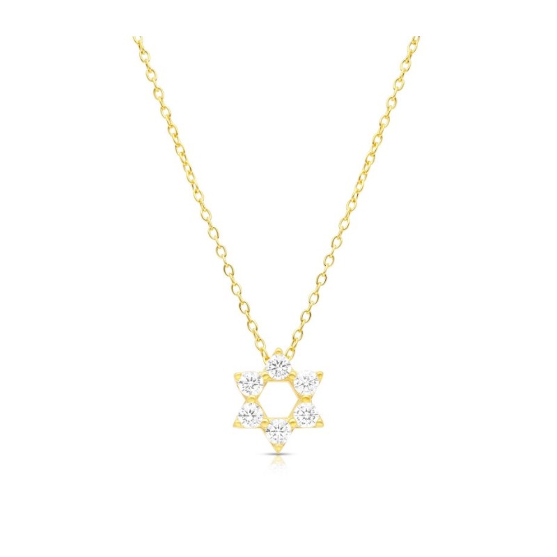 Star of David Pendant on Yellow Gold Plat... | Israeli Fashion Jewelry