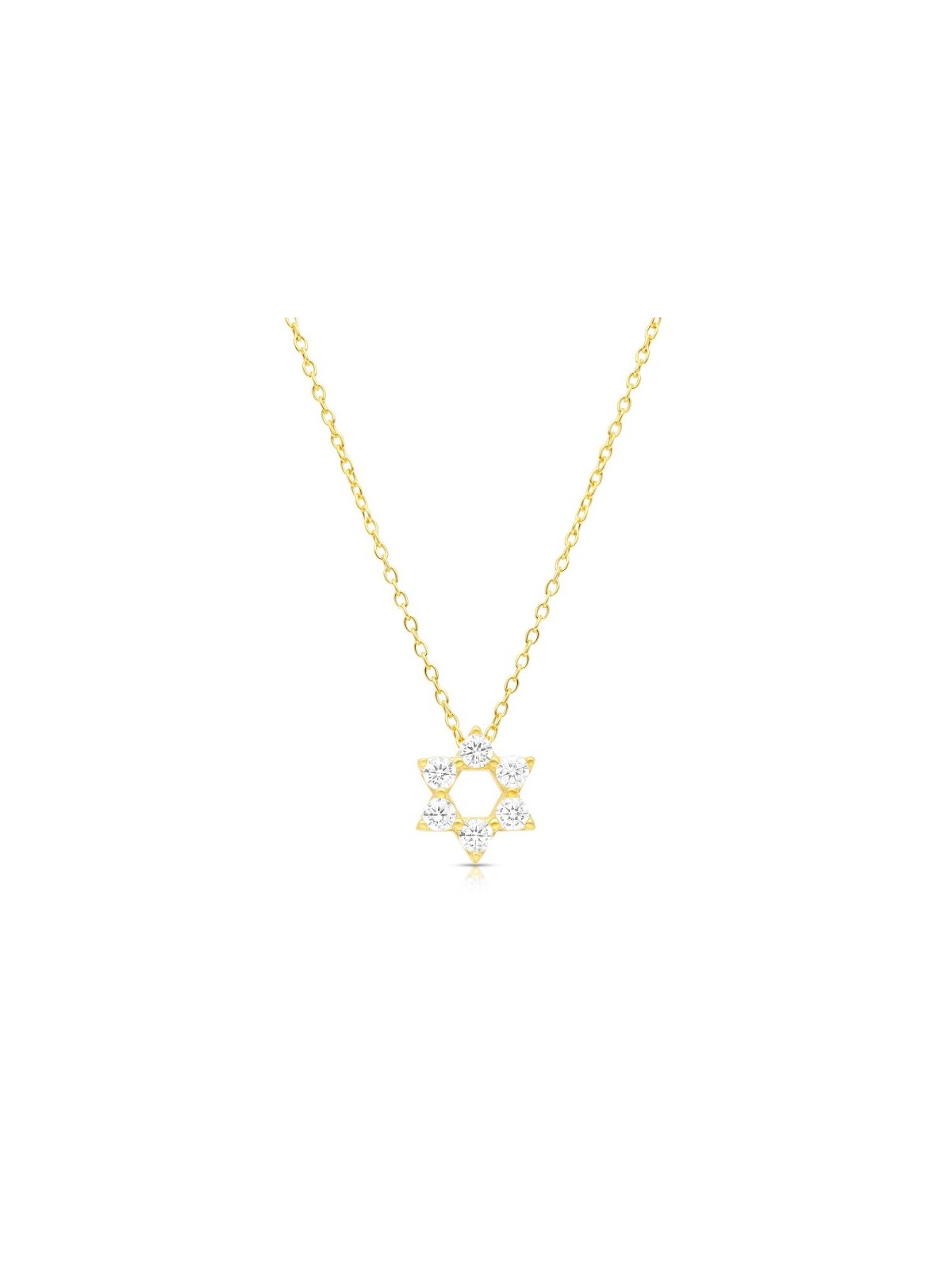 Star of David Pendant on Yellow Gold Plat... | Israeli Fashion Jewelry