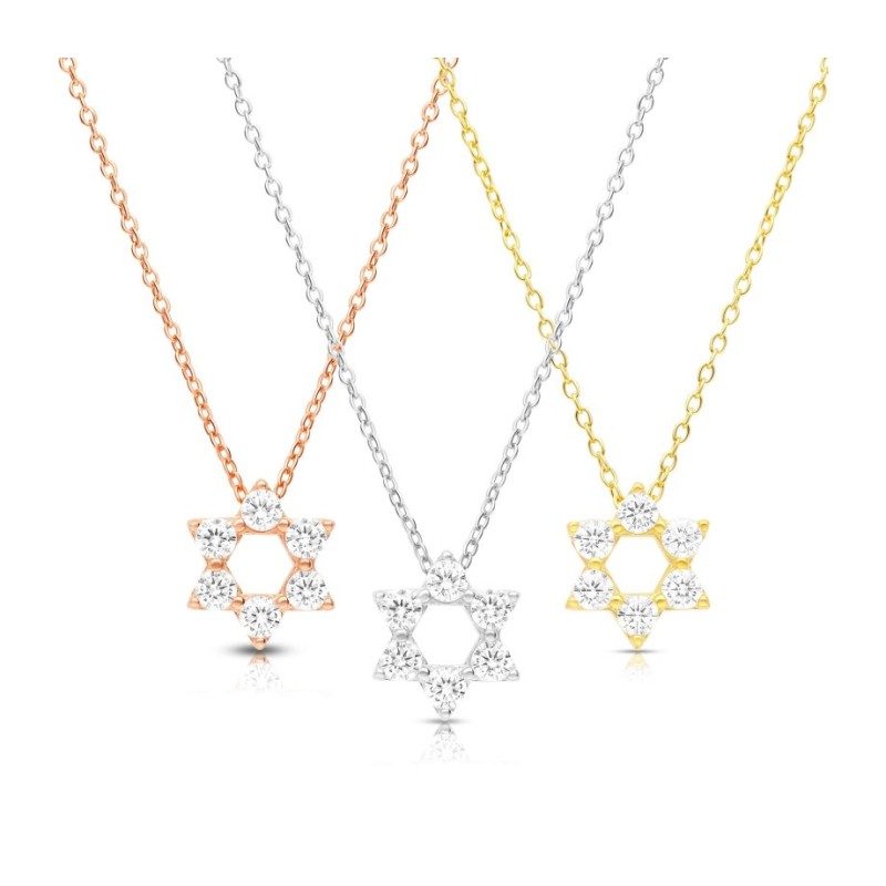 Star of David Pendant on Yellow Gold Plat... | Israeli Fashion Jewelry