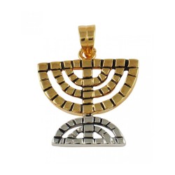 Gold Filled Two Tone Menorah Pendant | Menorah Pendants