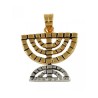 Gold Filled Two Tone Menorah Pendant | Menorah Pendants