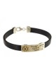 Golan Studio Men Leather Bracelet Silver Hebrew Shema... | Men Jewelry