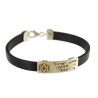 Golan Studio Men Leather Bracelet Silver Hebrew Shema... | Men Jewelry