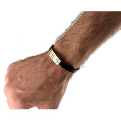 Golan Studio Men Leather Bracelet Silver Hebrew Shema... | Men Jewelry