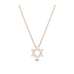 Star of David Pendant on Rose Gold Plated... | Israeli Fashion Jewelry