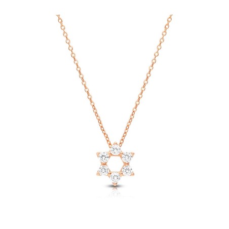 Star of David Pendant on Rose Gold Plated... | Israeli Fashion Jewelry