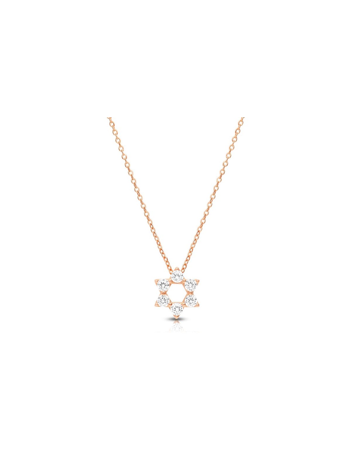 Star of David Pendant on Rose Gold Plated... | Israeli Fashion Jewelry