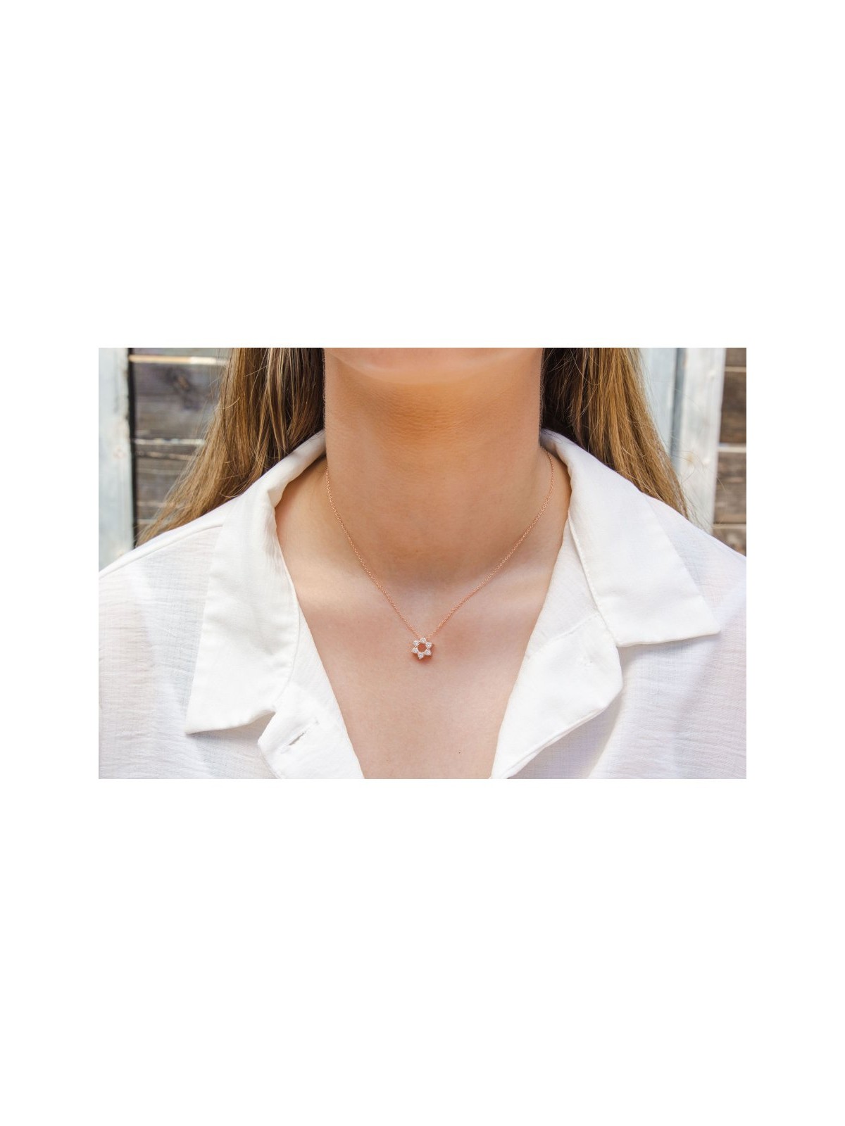 Star of David Pendant on Rose Gold Plated... | Israeli Fashion Jewelry