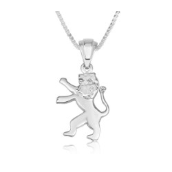 Sterling Silver Pendant Necklace Roaring Lion of J... | Jewish Pendant