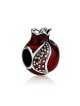 Sterling Silver Red Enamel Pomegranate Charm | Judaica Charms