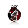 Sterling Silver Red Enamel Pomegranate Charm | Judaica Charms