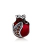Sterling Silver Red Enamel Pomegranate Charm | Judaica Charms