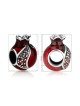 Sterling Silver Red Enamel Pomegranate Charm | Judaica Charms