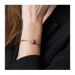 Sterling Silver Red Enamel Pomegranate Charm | Judaica Charms