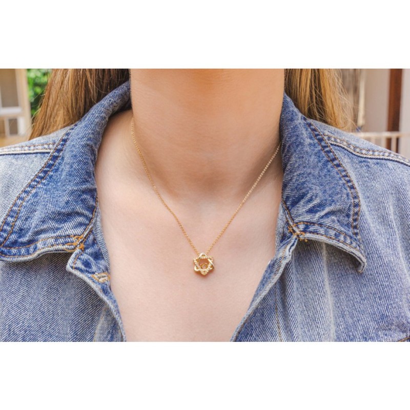 Stainless Steel Pendant Necklace Yellow G... | Israeli Fashion Jewelry