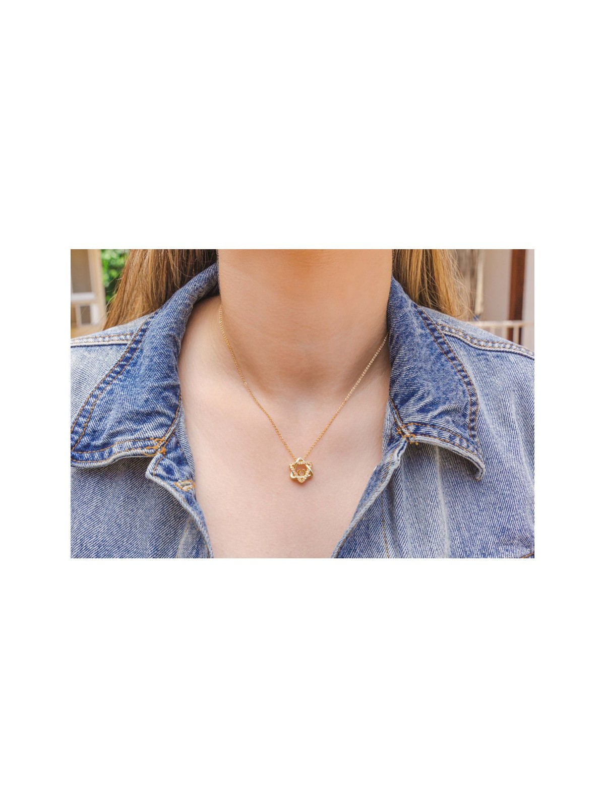 Stainless Steel Pendant Necklace Yellow G... | Israeli Fashion Jewelry