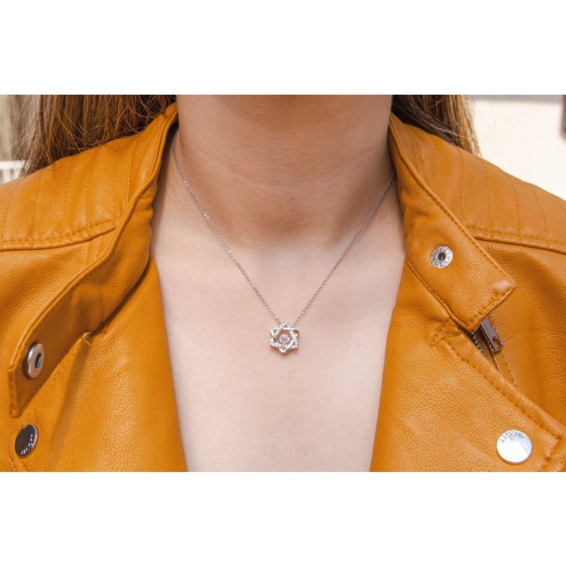 Collier pendentif en acier inoxydable avec déc... | Bijoux de mode israéliens