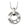 Rhodium Pendant Necklace Open Disc Na Nach Nachman | Jewish Pendant