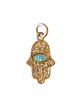 Gold Filled Opal Zirconium Hamsa Pendant | Hamsa Necklace