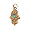 Gold Filled Opal Zirconium Hamsa Pendant | Hamsa Necklace