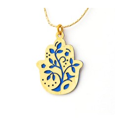 Ester Shahaf Hamsa Necklace with Tree Design | Hamsa Necklace