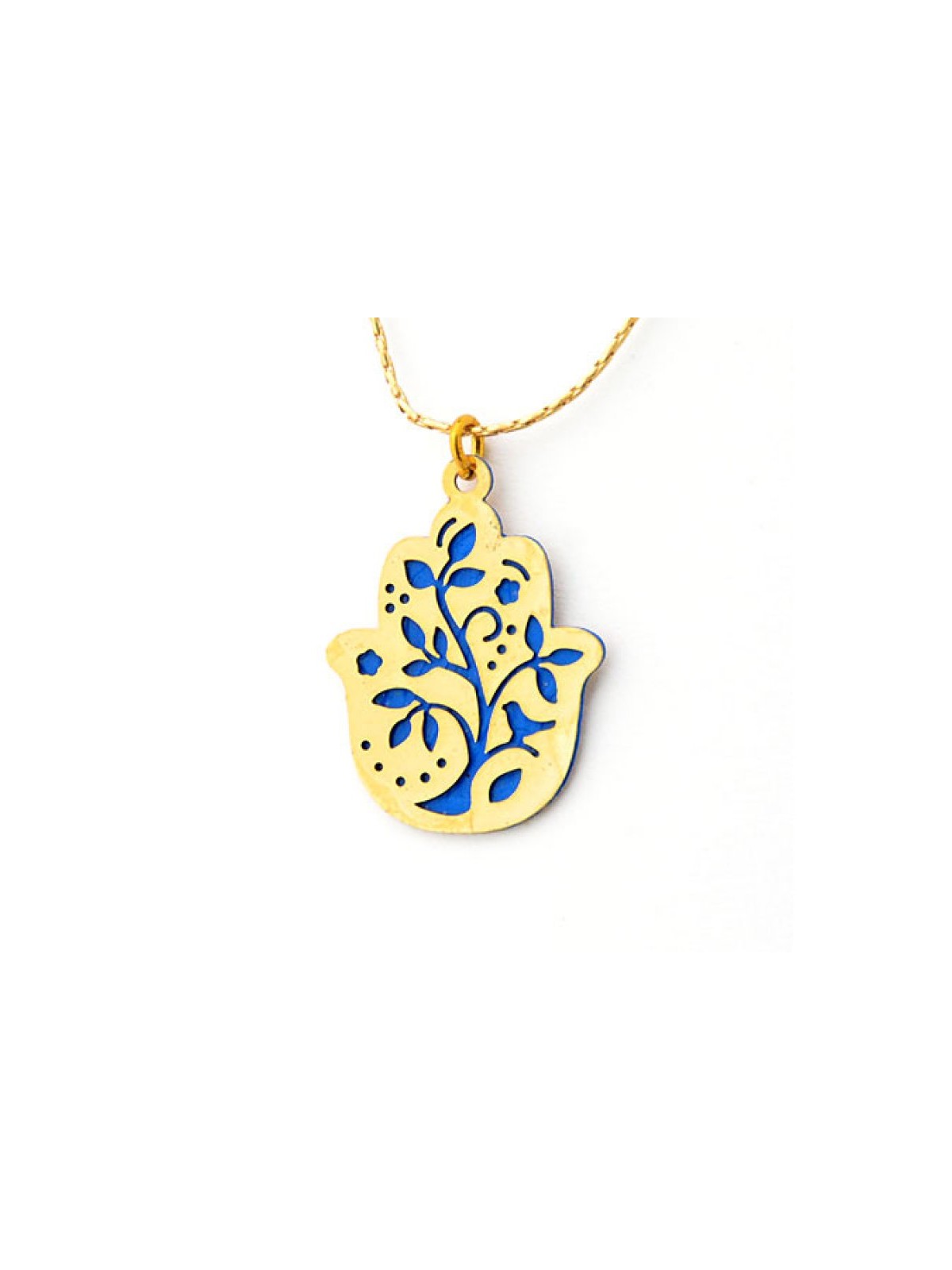 Ester Shahaf Hamsa Necklace with Tree Design | Hamsa Necklace