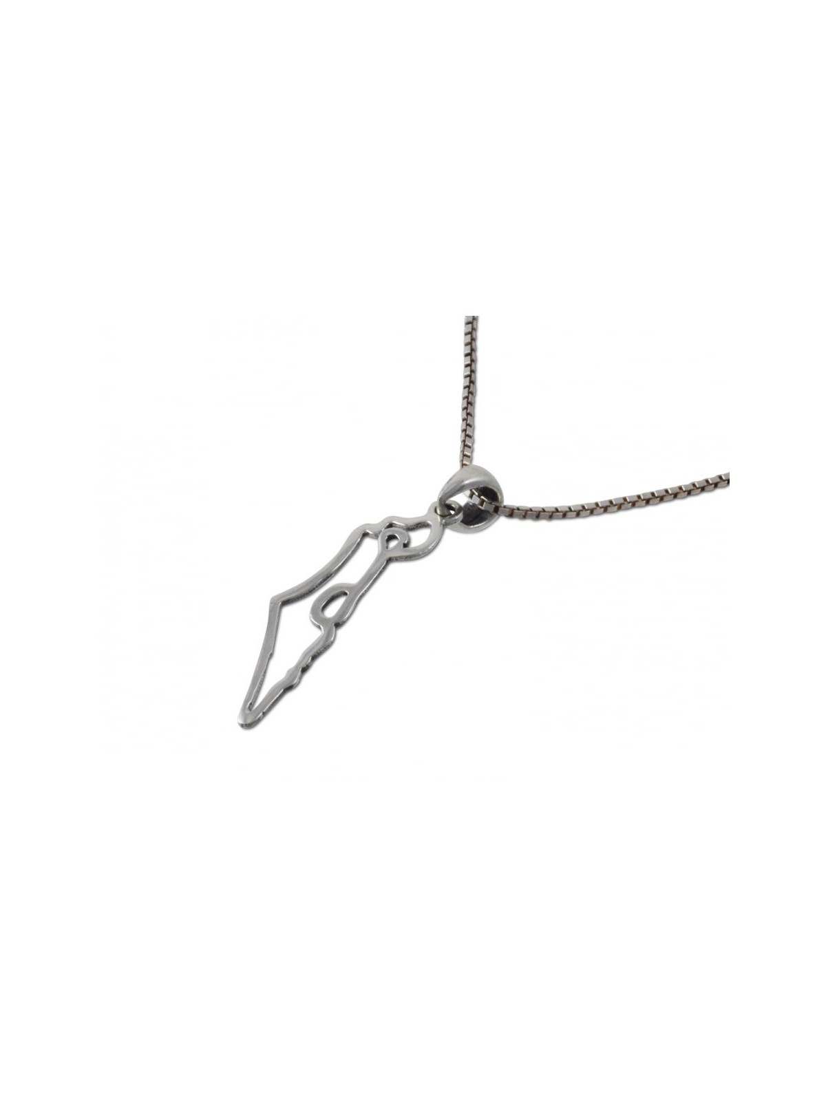 925 Sterling Silver Pendant Necklace Outline of La... | Jewish Pendant