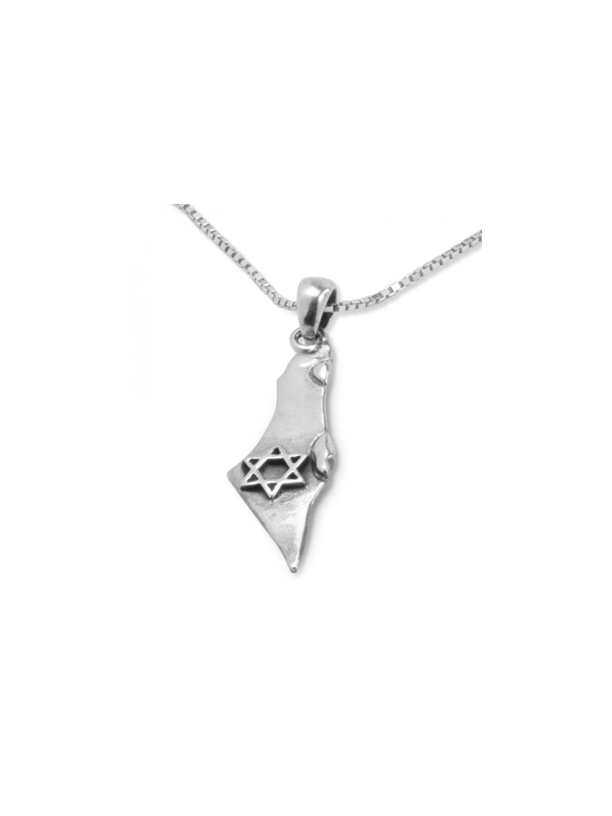 Star of David on Outline of Israel 925 Sterling Silver N... | AJDesign