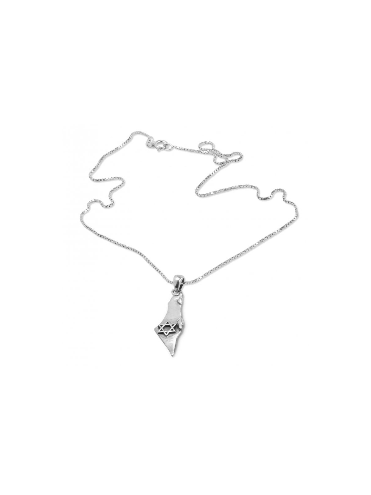 Étoile de David sur les contours d'Israël en argent sterling 925... | AJDesign