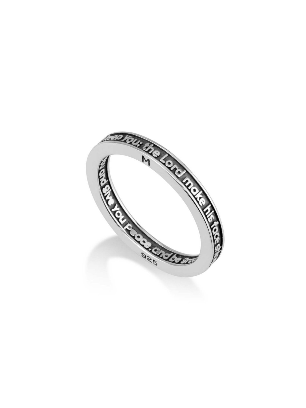 Sterling Silver Ring with Engraved Kohanic Aaronic P... | Jewish Rings