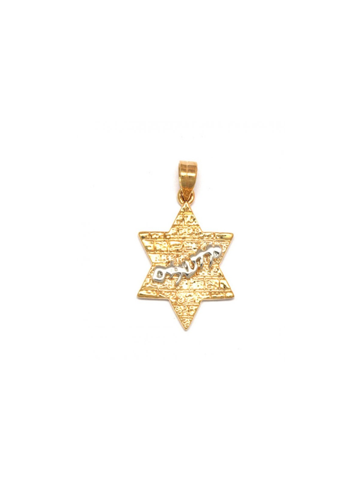 Gold Filled Western Wall Pendant Star of ... | Jewish Gift from Israel