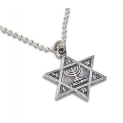 Collier avec pendentif étoile de David et médaille de Jérusalem... | Armée israélienne