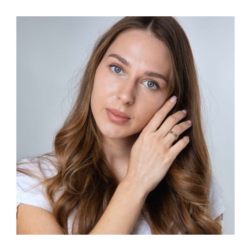 טבעת כסף סטרלינג עם מגזרת מצופה זהב עברית ... | טבעות יהודיות